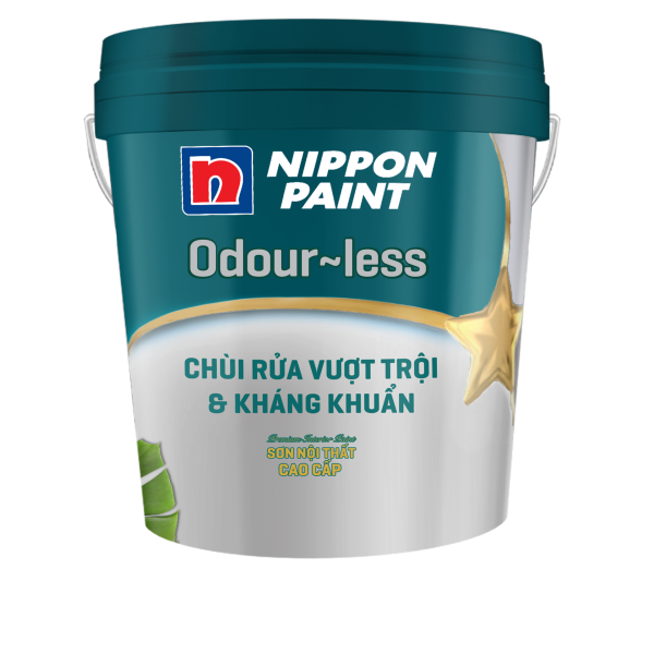 Sơn nội thất Nippon Odour-less Chùi Rửa Vượt Trội và Kháng Khuẩn 5L